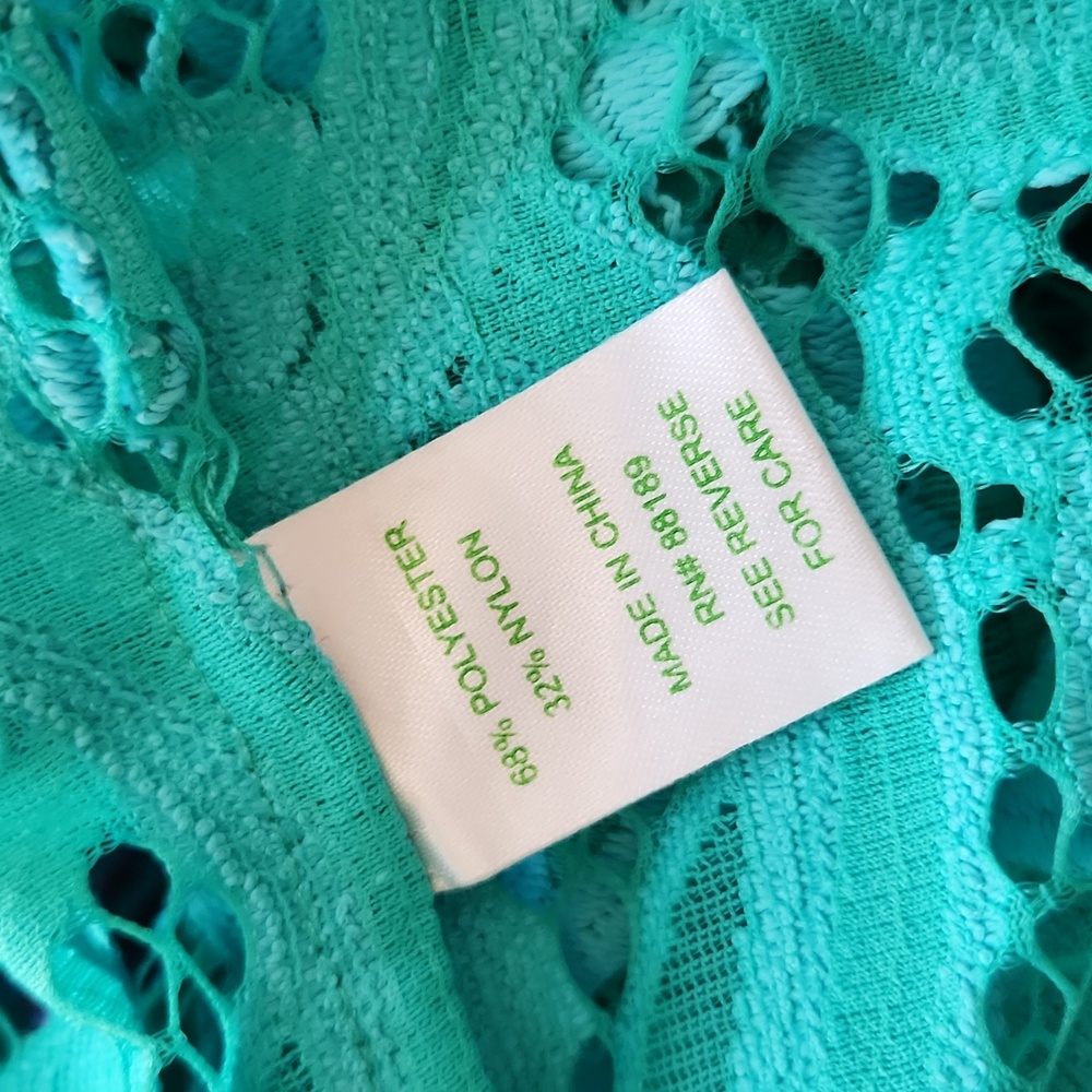 Lilly Pulitzer Lace Aqua Poppy Top XS *Please read* - Picture 4 of 4